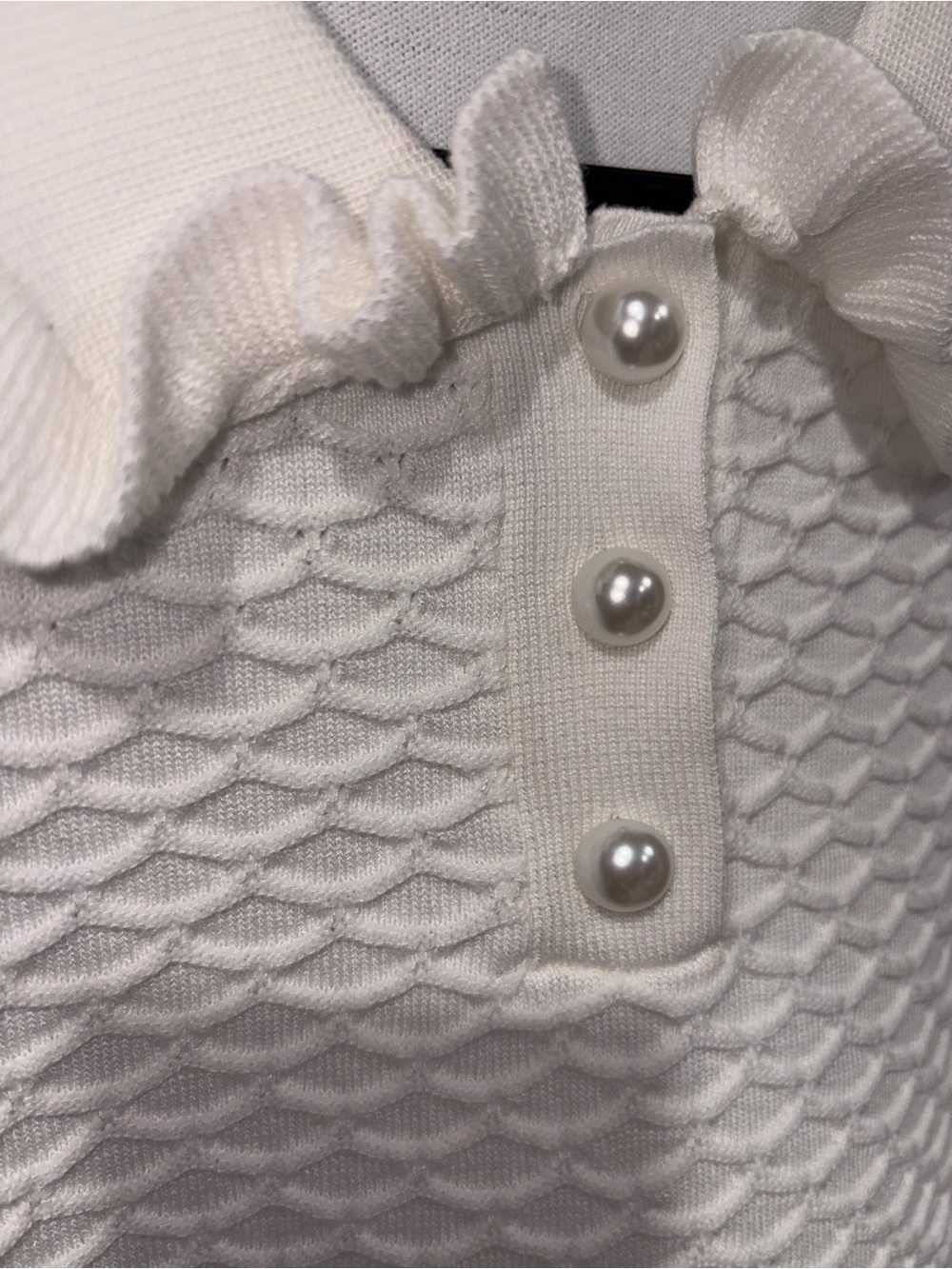 Alice Blue - NWT White Textured Knit Polo Top โ Size Large ๐ค - Picture 10 of 16